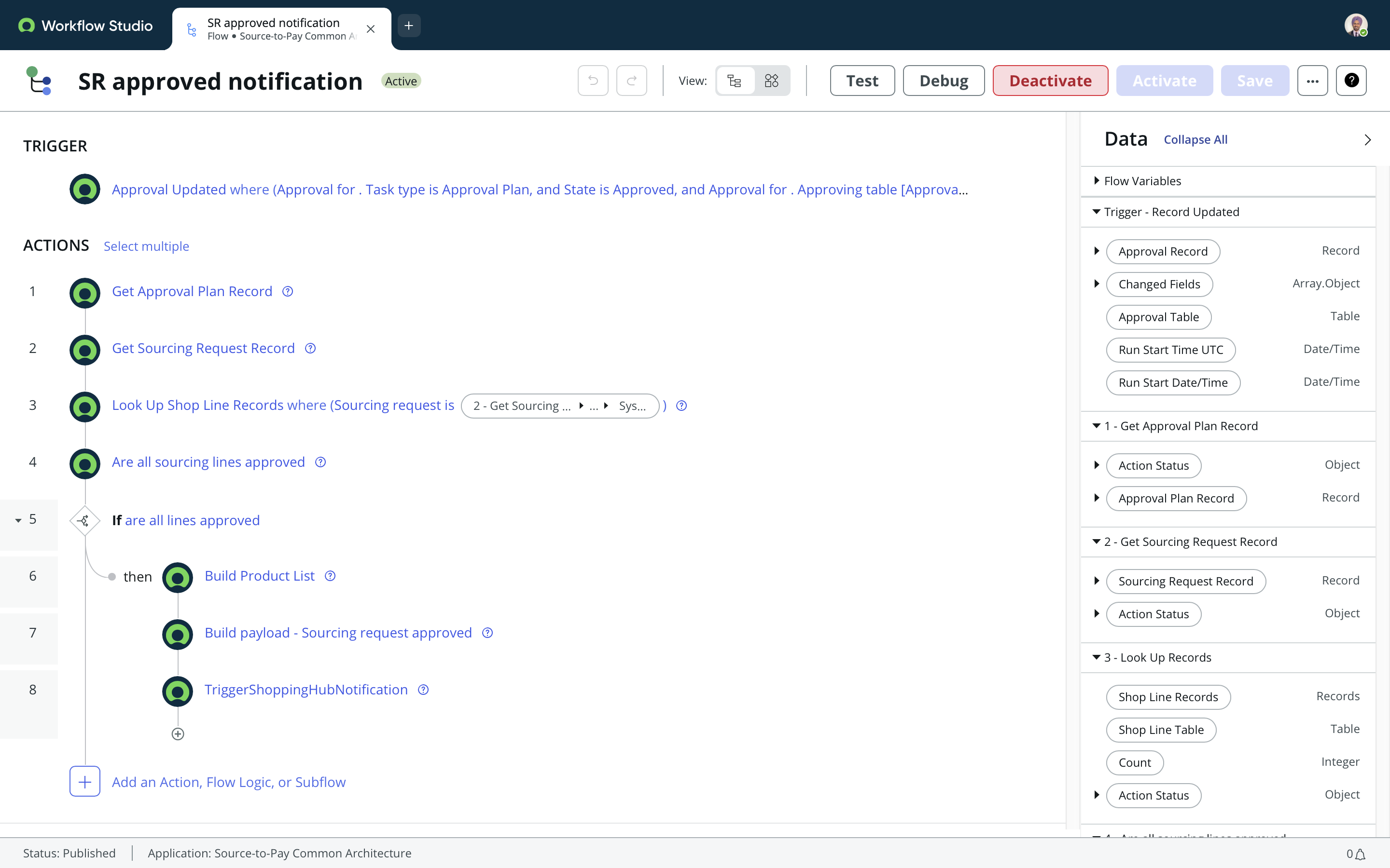ServiceNow sample flow